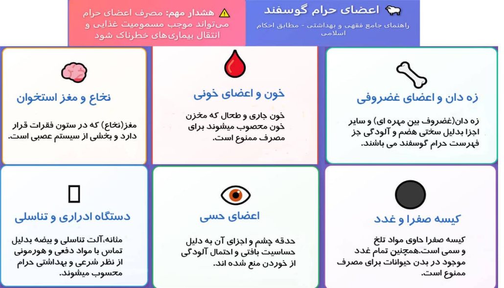 معایب خوردن اعضای حرام در گوسفند خوردن اعضای حرام گوسفند چه مضراتی دارد